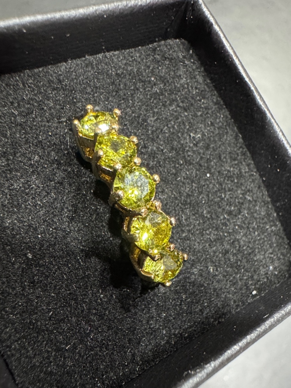 Green Gemstone Five-Stone Ring - Women's Jewelry
